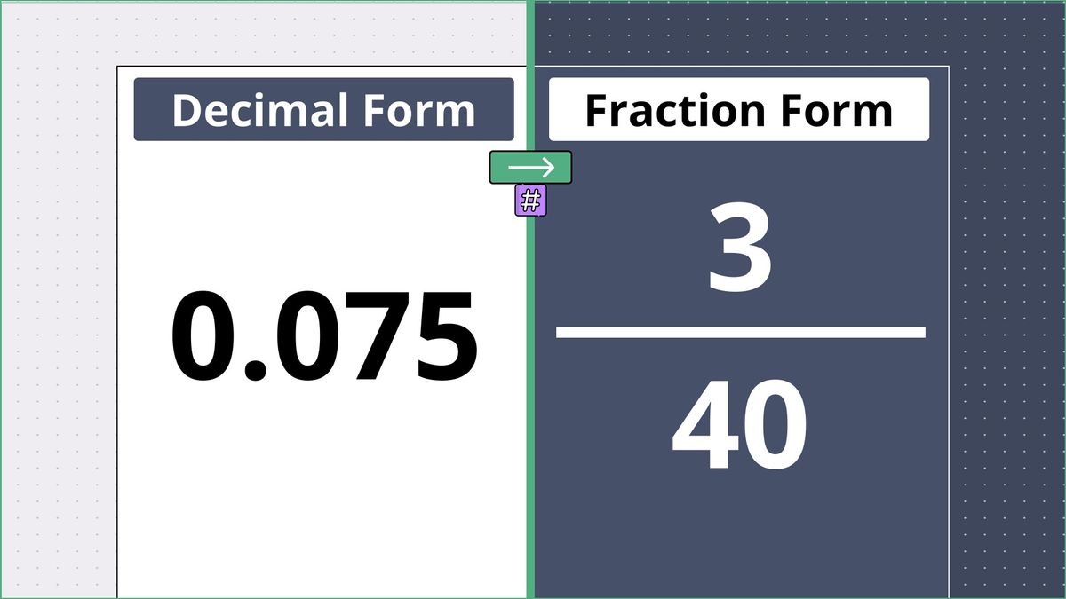 0.075 as a fraction - displayed side-by-side