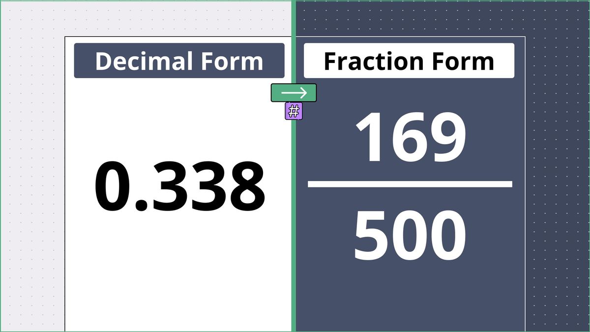 0.338 as a fraction - displayed side-by-side