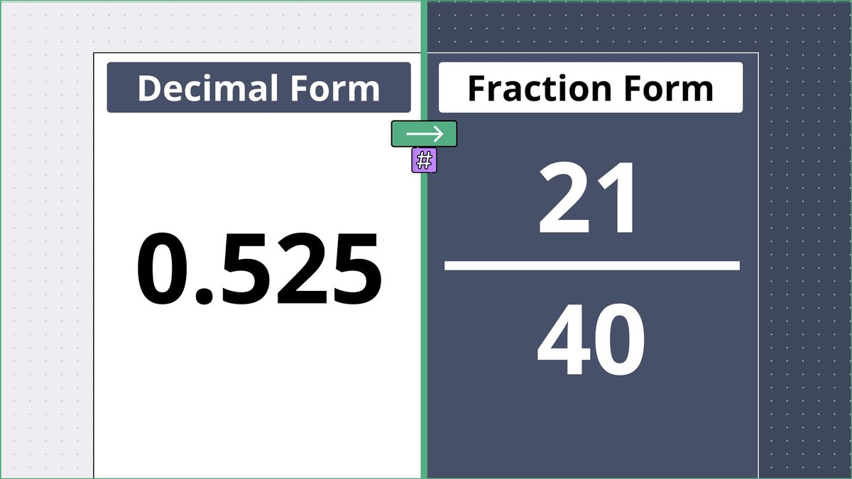 0.525 as a fraction - displayed side-by-side