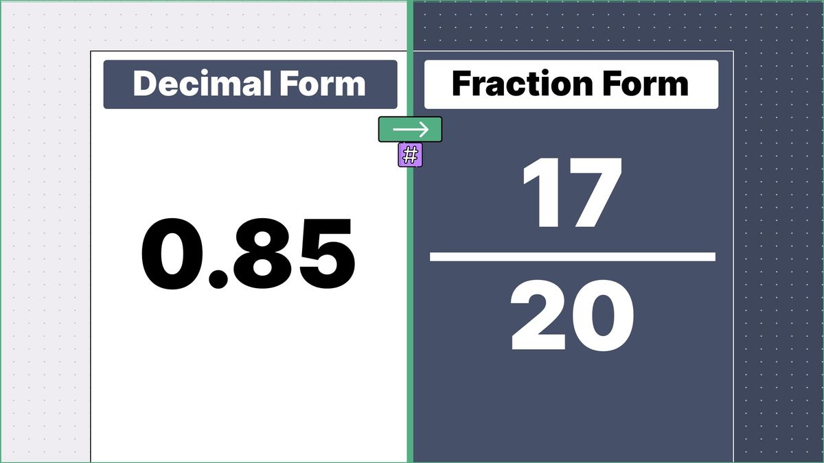 0.85 as a fraction - displayed side-by-side
