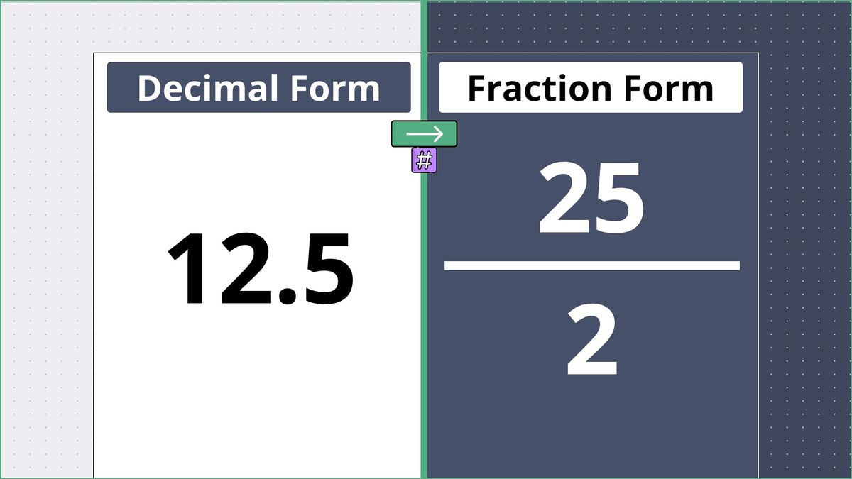 12.5 as a fraction - displayed side-by-side