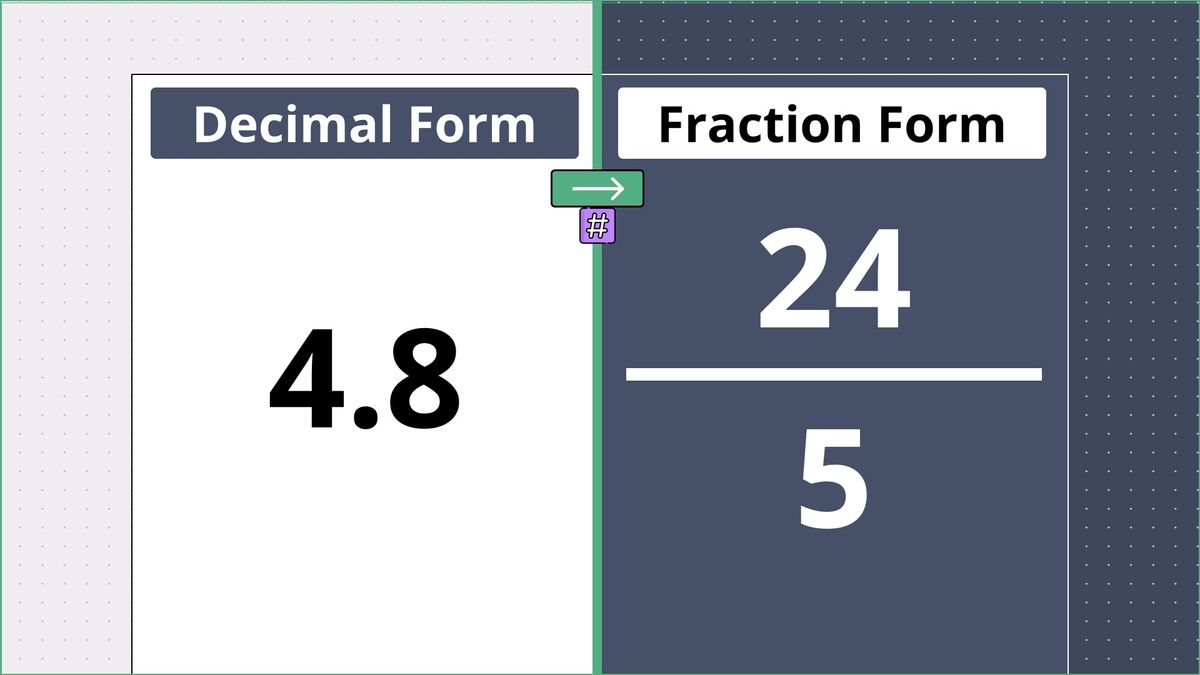 4.8 as a fraction - displayed side-by-side