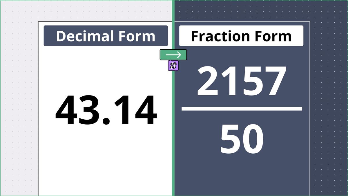 43.14 as a fraction - displayed side-by-side
