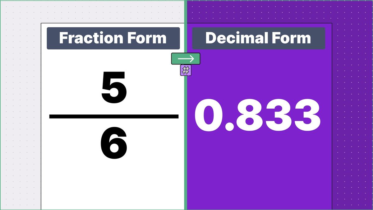 5/6 as a decimal - displayed side-by-side
