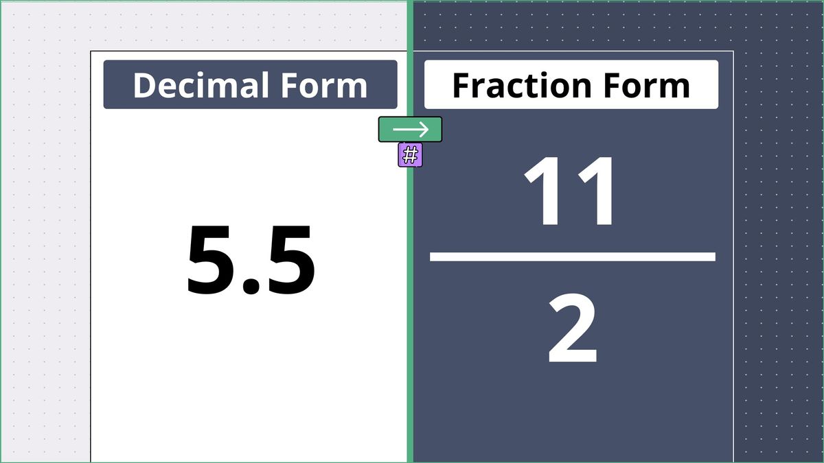 5.5 as a fraction - displayed side-by-side