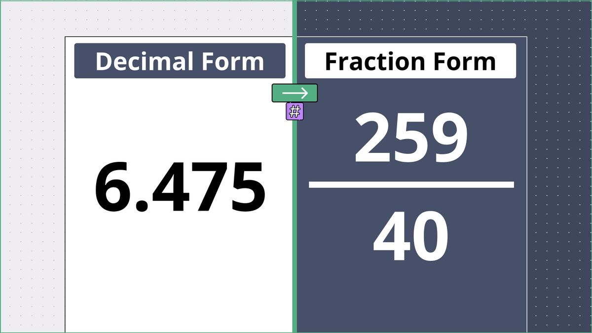 6.475 as a fraction - displayed side-by-side