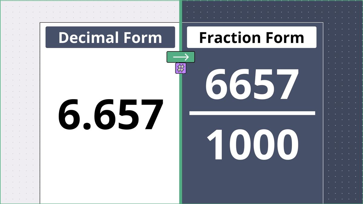 6.657 as a fraction - displayed side-by-side