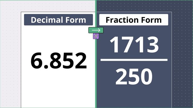 6.852 as a fraction, displayed side-by-side