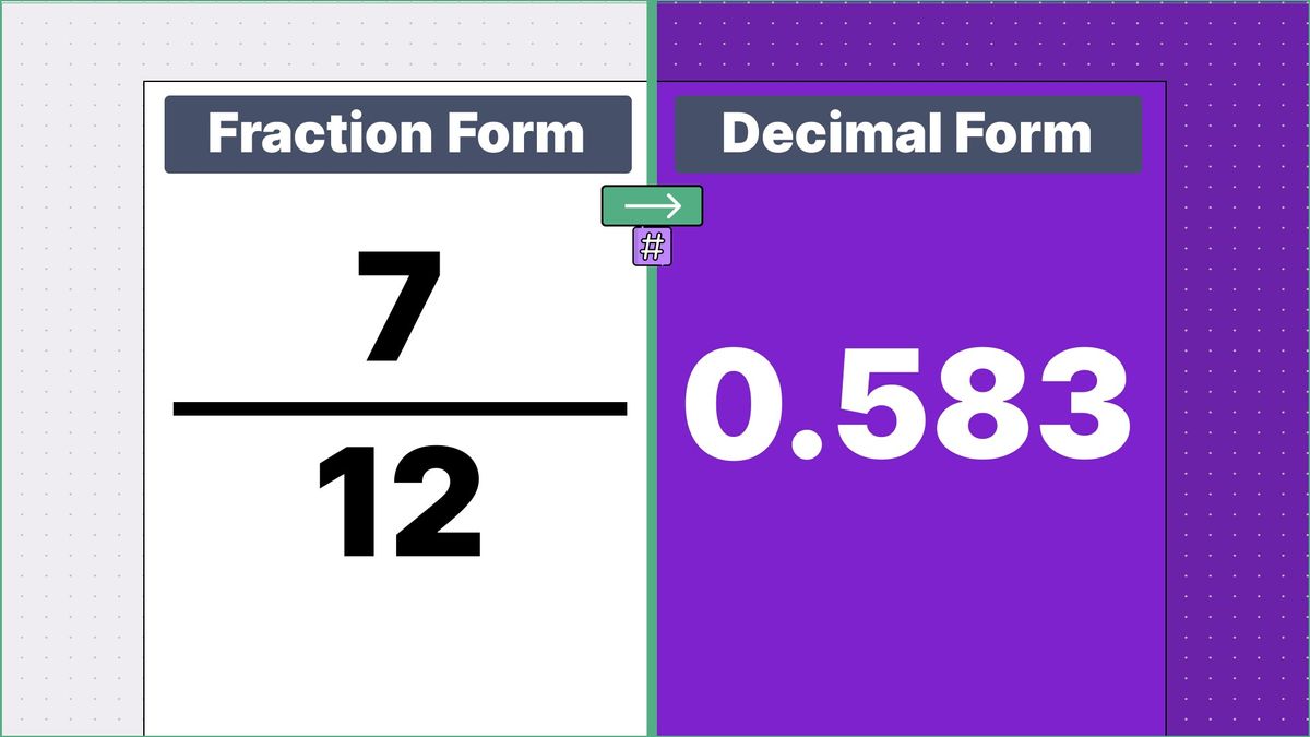 7/12 as a decimal - displayed side-by-side