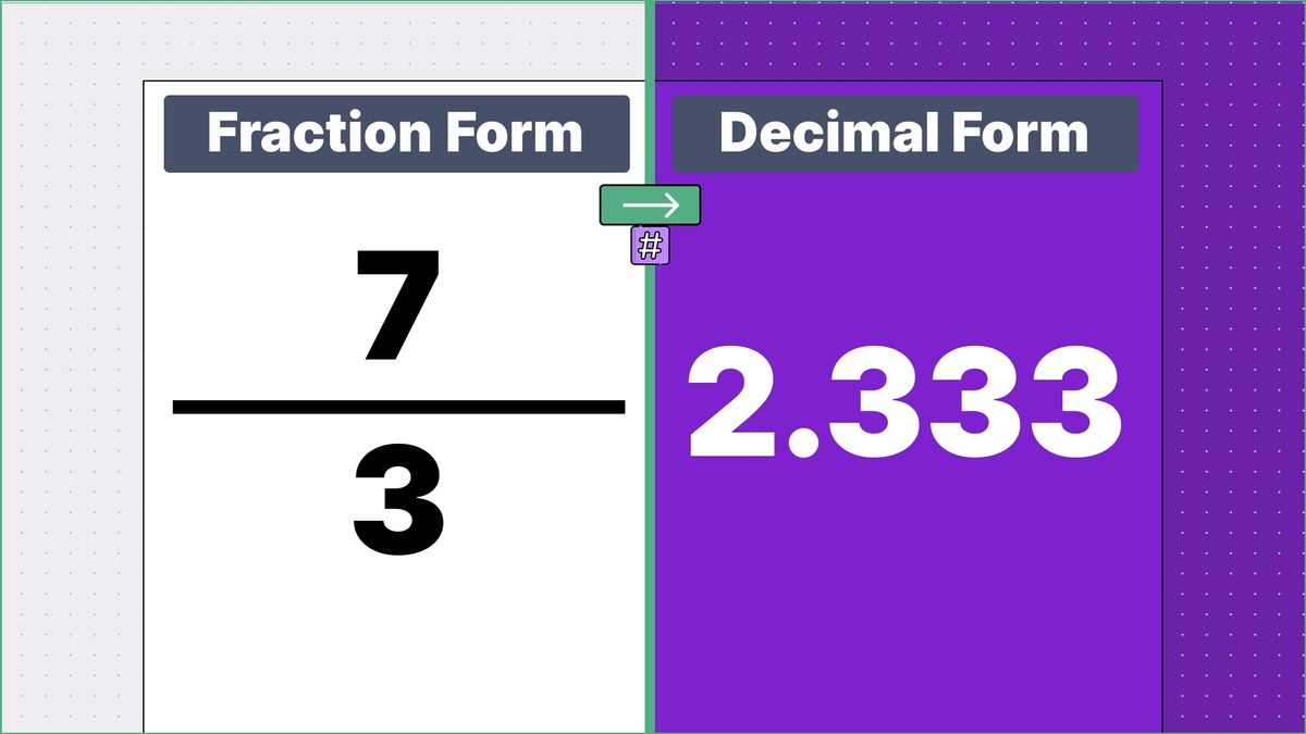 7/3 as a decimal - displayed side-by-side