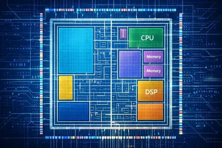 Chip floorplanning layout diagram